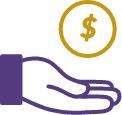 Icon of dollar symbol going into hand